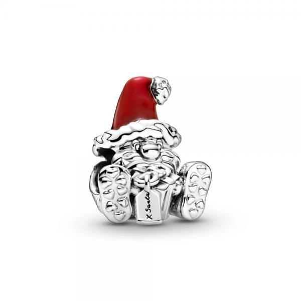 Pandora ékszer Ülő Mikulás és ajándék ezüst charm 799213C01