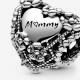 Pandora ékszer Virágos szív ezüst charm Mommy felirattal 798892C00
