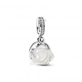 Pandora ékszer Virágzó fehér rózsa ezüst függő charm 793200C01