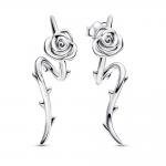 Pandora ékszer Virágzó rózsa ívelt ezüst fülbevaló 293214C00