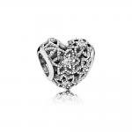 Pandora ékszer Virágzó szív ezüst charm 796264CZ