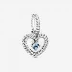 Pandora ékszer Vízkék gyöngyös szív függő charm 798854C01