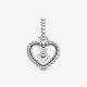 Pandora ékszer Vízkék gyöngyös szív függő charm 798854C01