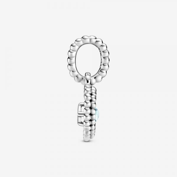 Pandora ékszer Vízkék gyöngyös szív függő charm 798854C01
