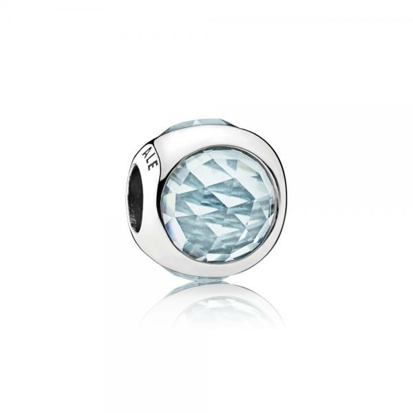 Pandora ékszer Vízkék sugárzó cseppek ezüst charm 792095NAB