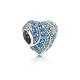 Pandora ékszer Vízkék szív ezüst charm 797015NABMX