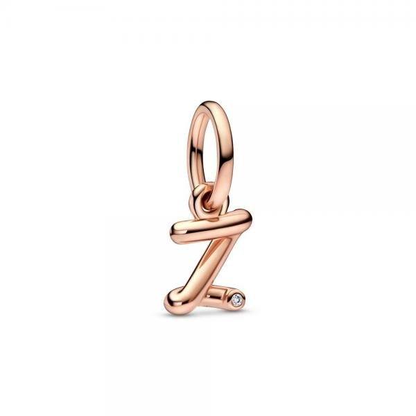 Pandora ékszer Z betű rozé függő charm 782457C01