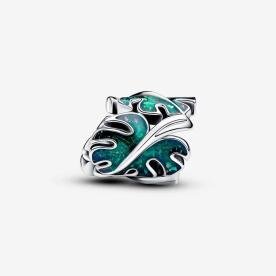 Pandora ékszer Zöld pálma levél ezüst charm 793332C01