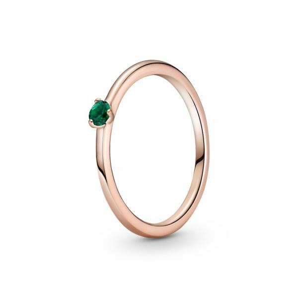 Pandora ékszer Zöld solitaire rozé gyűrű 