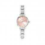 Paris ezüst színű rózsaszín ovális számlapos női óra
