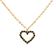 PD Paola Black heart aranyozott ezüst nyaklánc CO01-221-U