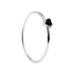 PD Paola Black heart ezüst gyűrű 