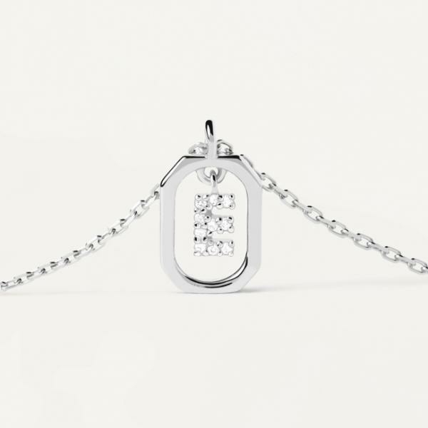PD Paola Mini E betű ezüst nyaklánc CO02-516-U