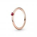 Piros solitaire rozé gyűrű