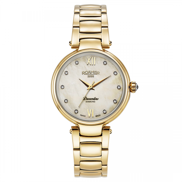 Roamer  Dreamline Diamond gyöngyház számlapos arany színű női óra 857847482950