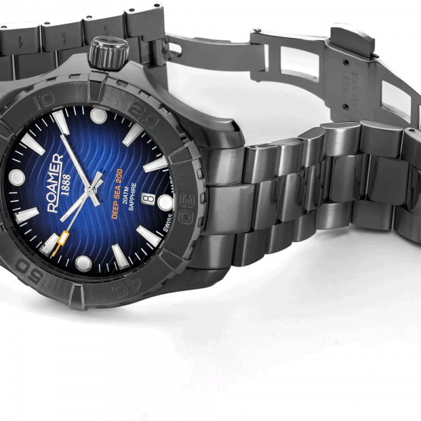 Roamer Deep Sea 200 fekete férfi óra kék számlappal 860833444570