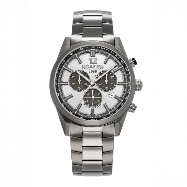 Roamer Helios Power titántokos solar ezüst férfi chronograph karóra 973981441520