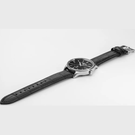 Roamer Optimus ezüst színű automata férfi óra fekete bőr szíjjal 983983418505