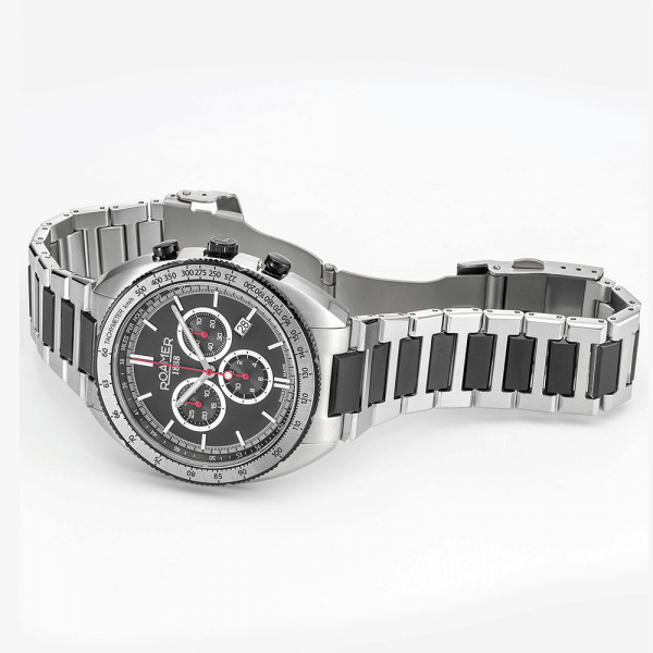 Roamer Power Chrono ezüst fekete kronográf férfi óra 868837458570