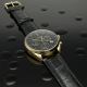Roamer Pro Chrono fekete számlapos bőrszíjas chronograph férfi karóra 993819488502