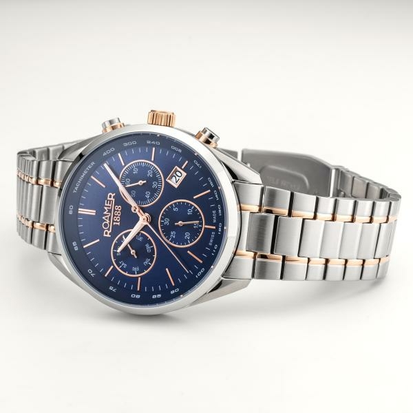 Roamer Pro Chrono kék és rozé chronograph férfi karóra 993819474520