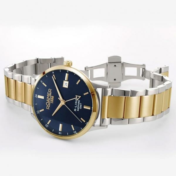 Roamer R-LINE GMT kéttónusú férfi óra dupla szíjjal 990987474505