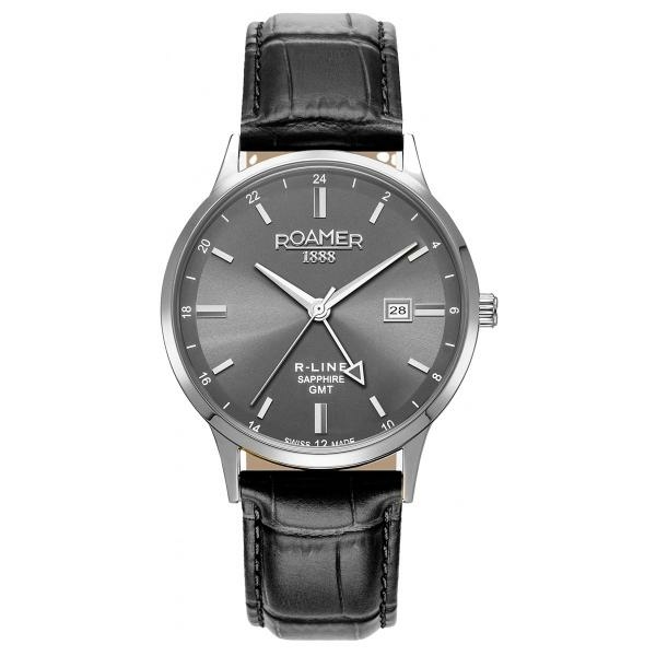 Roamer R-LINE GMT szürke  számlapos férfi óra dupla szíjjal 990987415505
