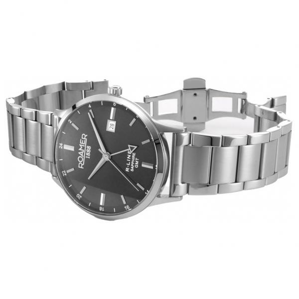 Roamer R-LINE GMT szürke  számlapos férfi óra dupla szíjjal 990987415505