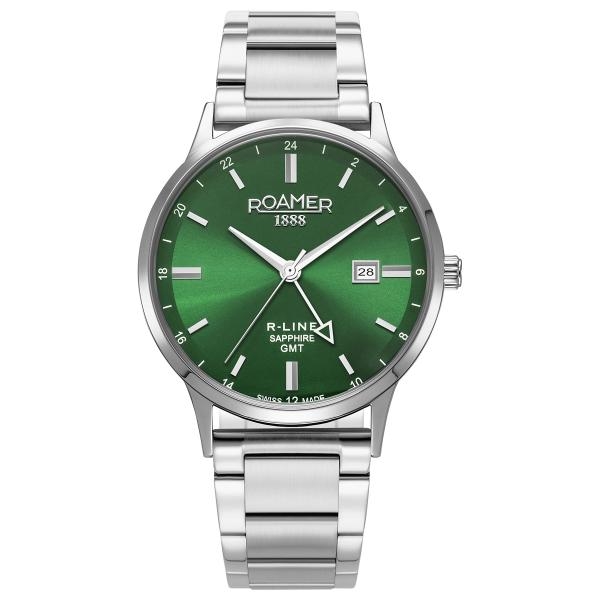 Roamer R-LINE GMT zöld számlapos férfi karóra dupla szíjjal 990987417505