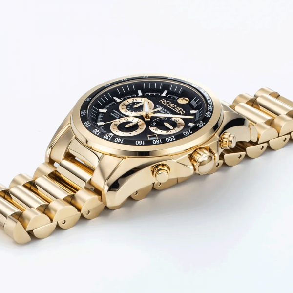 Roamer Rockshell Mark III arany színű kronográf férfi óra 220837485520