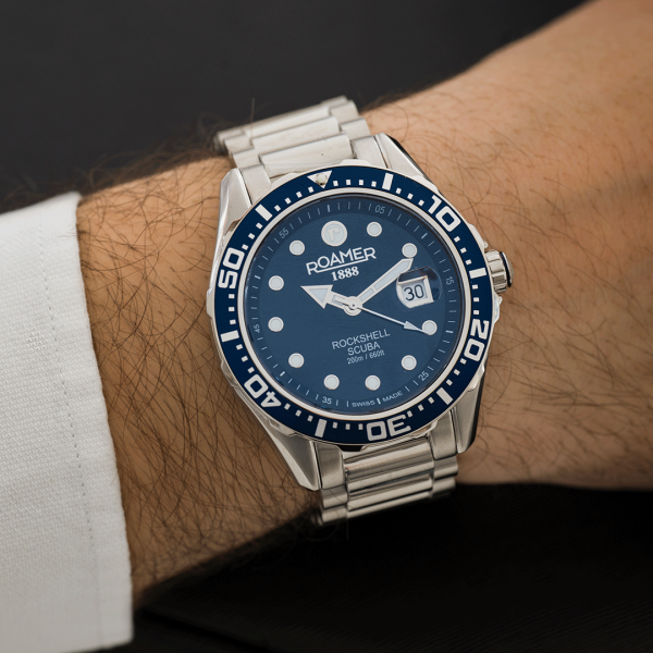 Roamer Rockshell Mark III Scuba férfi búváróra kék számlappal 220858414550