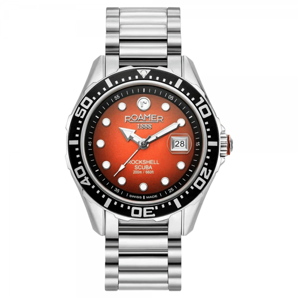 Roamer Rockshell Mark III Scuba férfi búváróra narancs számlappal 220858410550