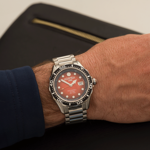 Roamer Rockshell Mark III Scuba férfi búváróra narancs számlappal 220858410550