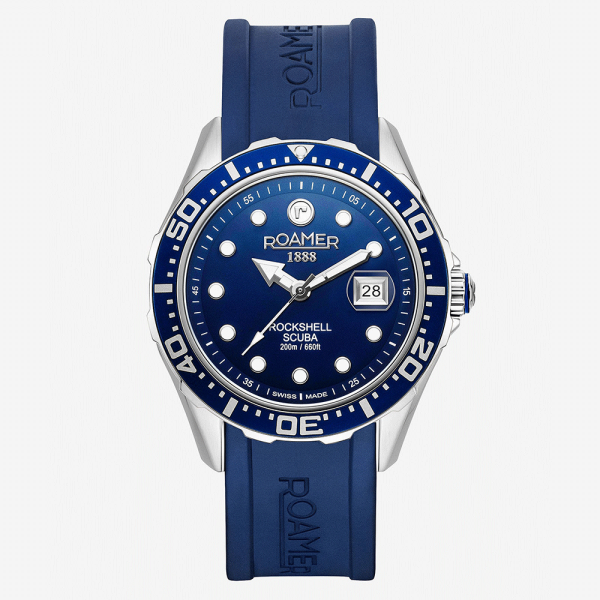 Roamer Rockshell Mark III Scuba kék férfi búváróra kék kaucsuk szíjjal 867833414502