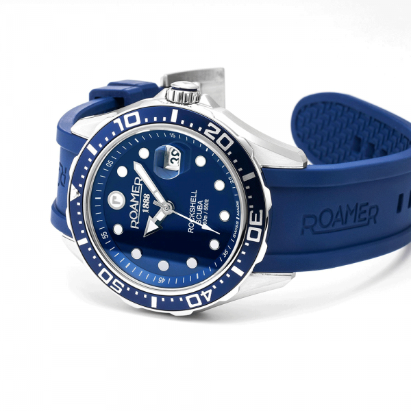 Roamer Rockshell Mark III Scuba kék férfi búváróra kék kaucsuk szíjjal 867833414502