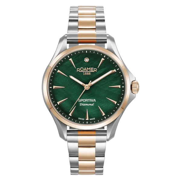 Roamer Sportiva diamond limited edition bicolor női óra zöld számlappal 865847497050