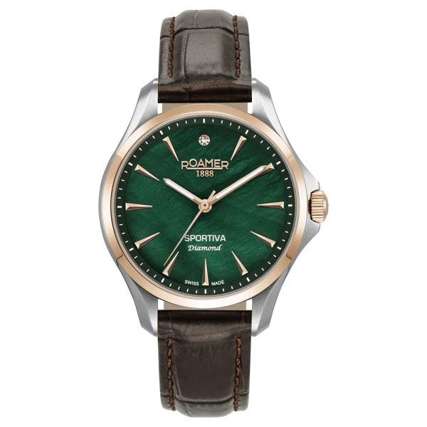 Roamer Sportiva diamond limited edition bicolor női óra zöld számlappal 865847497050