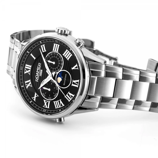 Roamer Superior Moonphase II fekete számlapos férfi karóra 513821418550