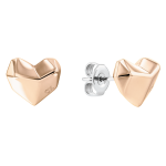 Rozé színű szív alakú fülbevaló