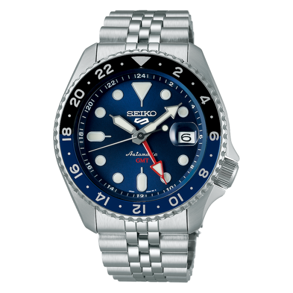 Seiko 5 Sports automata kék számlapos GMT karóra SSK003K1