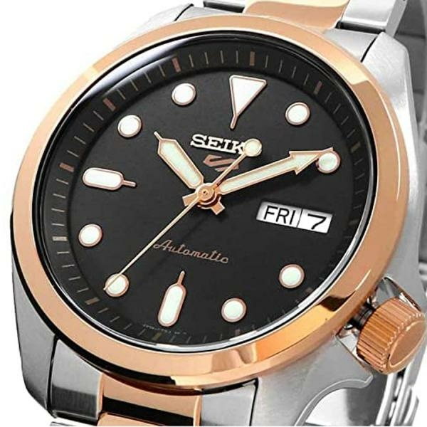 Seiko 5 Sports fémszíjas automata rose gold férfi óra SRPE58K1