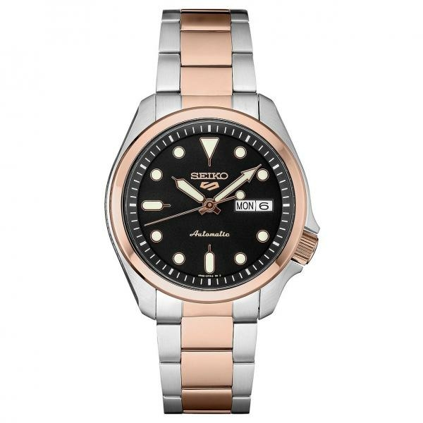 Seiko 5 Sports fémszíjas automata rose gold férfi óra SRPE58K1