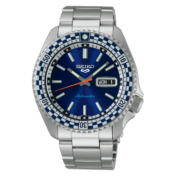 Seiko 5 Sports Petrol Blue 'Checker Flag' Special Edition férfi karóra SRPK65K1