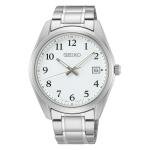 Seiko Classic fémszíjas fehér számlapos kvarc férfi karóra SUR459P1