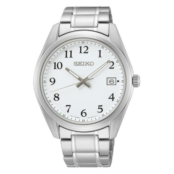 Seiko Classic fémszíjas fehér számlapos kvarc férfi karóra SUR459P1