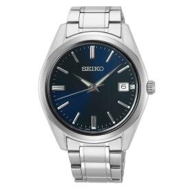 Seiko Classic fémszíjas kék számlapos ezüst férfi kvarc karóra SUR309P1