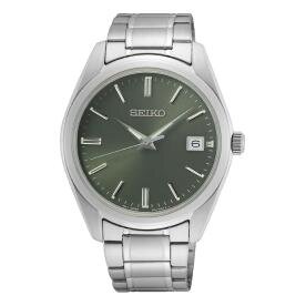 Seiko Classic fémszíjas zöld számlapos férfi kvarc karóra SUR527P1