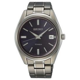 Seiko Classic titánium kék számlapos férfi kvarc óra SUR373P1