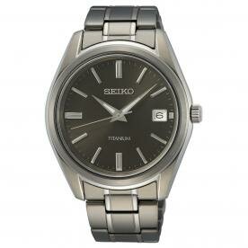 Seiko Classic titánium szürke számlapos férfi kvarc óra SUR375P1