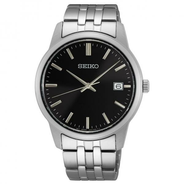 Seiko Fekete számlapos ezüst színű férfi óra SUR401P1